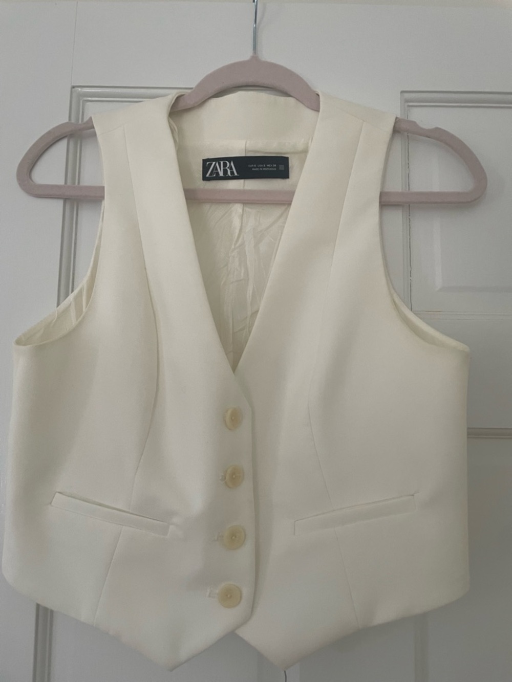 ZARA Ivory Sleeveless Blazer Vest